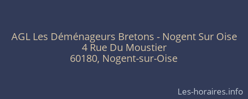 AGL Les Déménageurs Bretons - Nogent Sur Oise