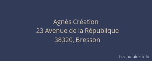 Agn&egrave;s Cr&eacute;ation