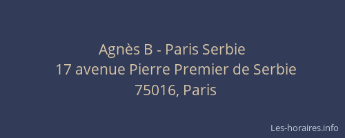 Agnès B - Paris Serbie