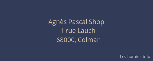 Agnès Pascal Shop