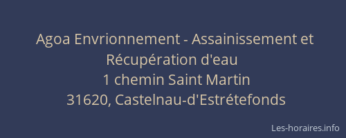 Agoa Envrionnement - Assainissement et Récupération d'eau