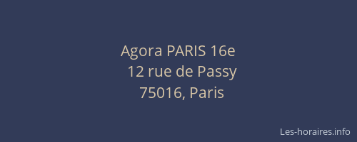 Agora PARIS 16e