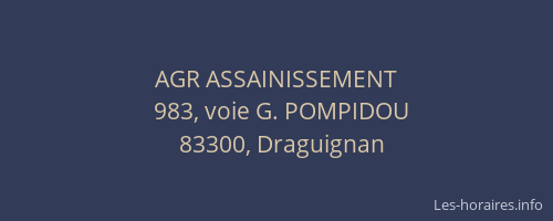 AGR ASSAINISSEMENT