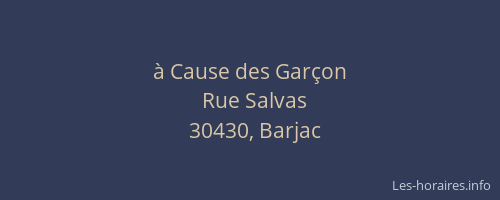 &agrave; Cause des Gar&ccedil;on