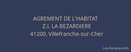 AGREMENT DE L'HABITAT