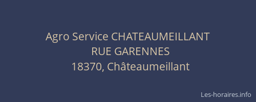 Agro Service CHATEAUMEILLANT