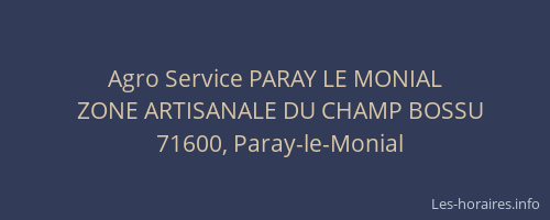 Agro Service PARAY LE MONIAL