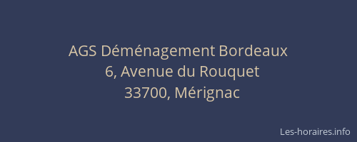 AGS Déménagement Bordeaux