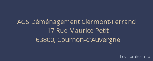 AGS D&eacute;m&eacute;nagement Clermont-Ferrand