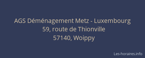 AGS D&eacute;m&eacute;nagement Metz - Luxembourg