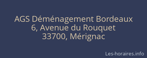 AGS Déménagement Bordeaux