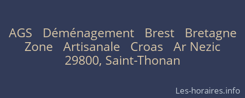 AGS   Déménagement   Brest   Bretagne