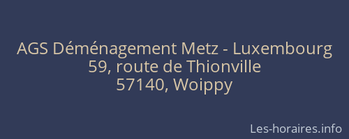 AGS Déménagement Metz - Luxembourg