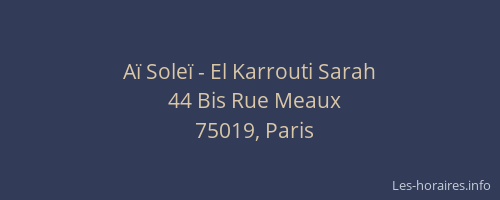 Aï Soleï - El Karrouti Sarah