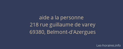 aide a la personne