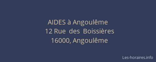 AIDES à Angoulême