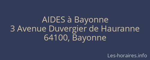AIDES à Bayonne