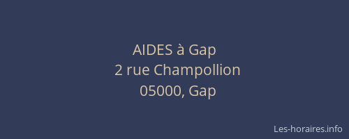 AIDES à Gap