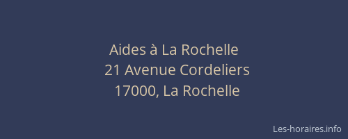 Aides à La Rochelle