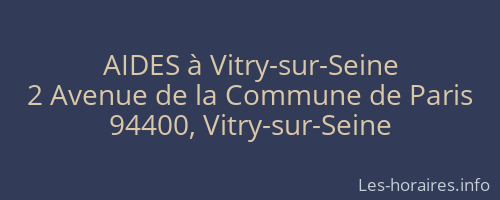 AIDES à Vitry-sur-Seine
