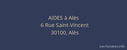 AIDES &agrave; Al&egrave;s