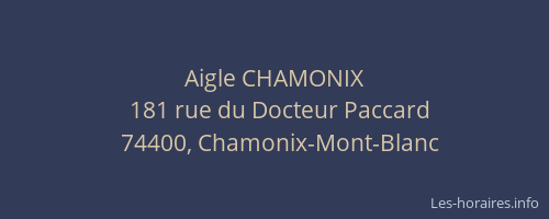 Aigle CHAMONIX