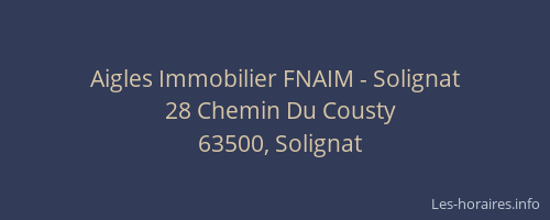 Aigles Immobilier FNAIM - Solignat