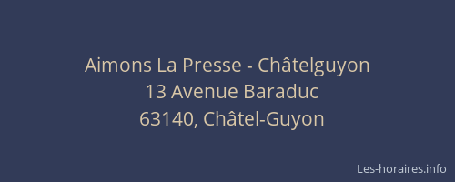 Aimons La Presse - Châtelguyon