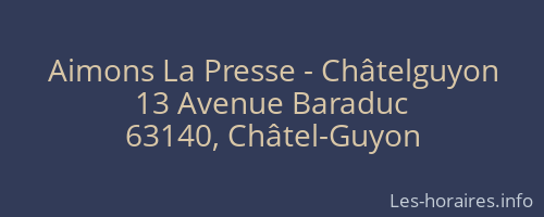 Aimons La Presse - Châtelguyon