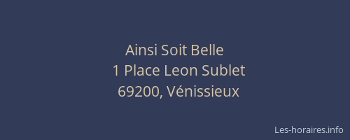 Ainsi Soit Belle