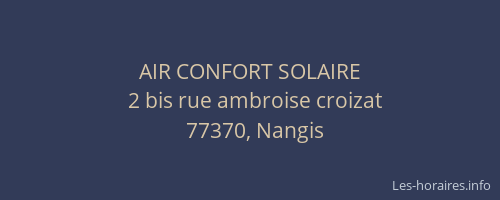 AIR CONFORT SOLAIRE