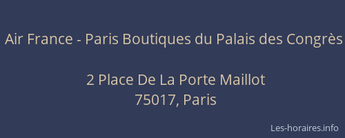 Air France - Paris Boutiques du Palais des Congrès