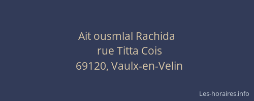 Ait ousmlal Rachida