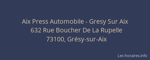 Aix Press Automobile - Gresy Sur Aix