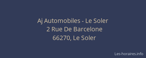 Aj Automobiles - Le Soler