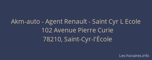 Akm-auto - Agent Renault - Saint Cyr L Ecole