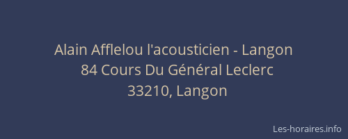 Alain Afflelou l'acousticien - Langon