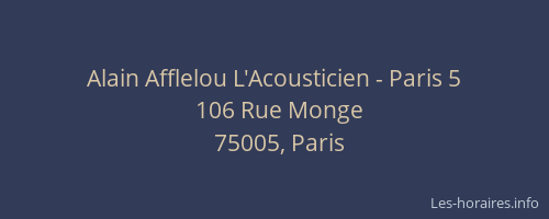 Alain Afflelou L'Acousticien - Paris 5
