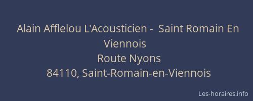 Alain Afflelou L'Acousticien -  Saint Romain En Viennois