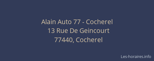 Alain Auto 77 - Cocherel