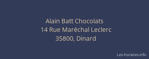 Alain Batt Chocolats