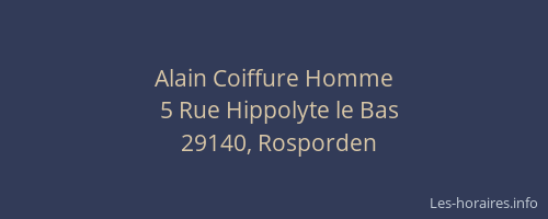 Alain Coiffure Homme