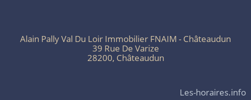 Alain Pally Val Du Loir Immobilier FNAIM - Châteaudun