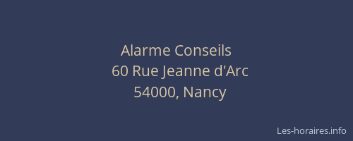 Alarme Conseils