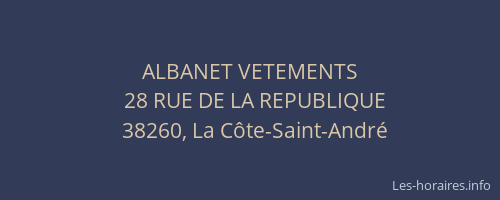 ALBANET VETEMENTS