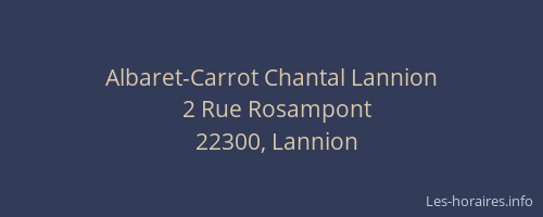 Albaret-Carrot Chantal Lannion