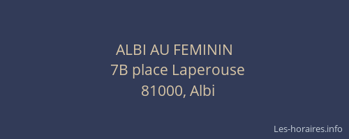 ALBI AU FEMININ