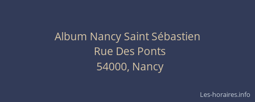 Album Nancy Saint Sébastien