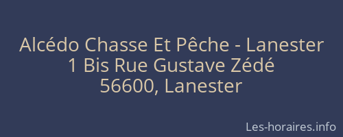 Alcédo Chasse Et Pêche - Lanester
