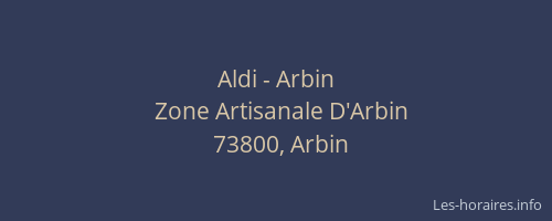 Aldi - Arbin